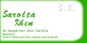 sarolta khin business card